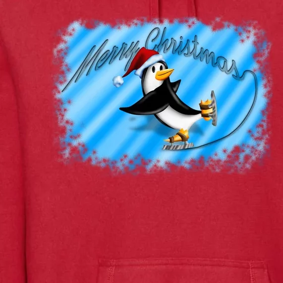 Penguin Skating Merry Christmas Premium Hoodie