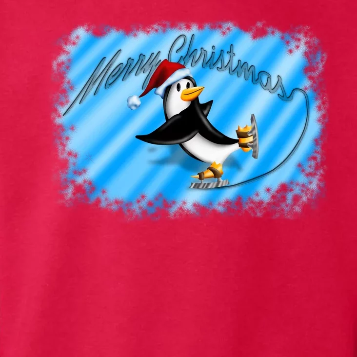 Penguin Skating Merry Christmas Toddler Hoodie