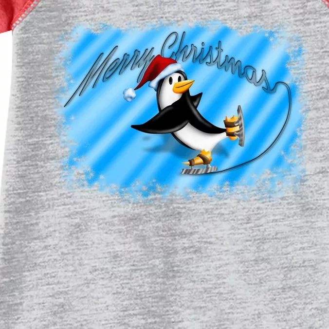 Penguin Skating Merry Christmas Infant Baby Jersey Bodysuit