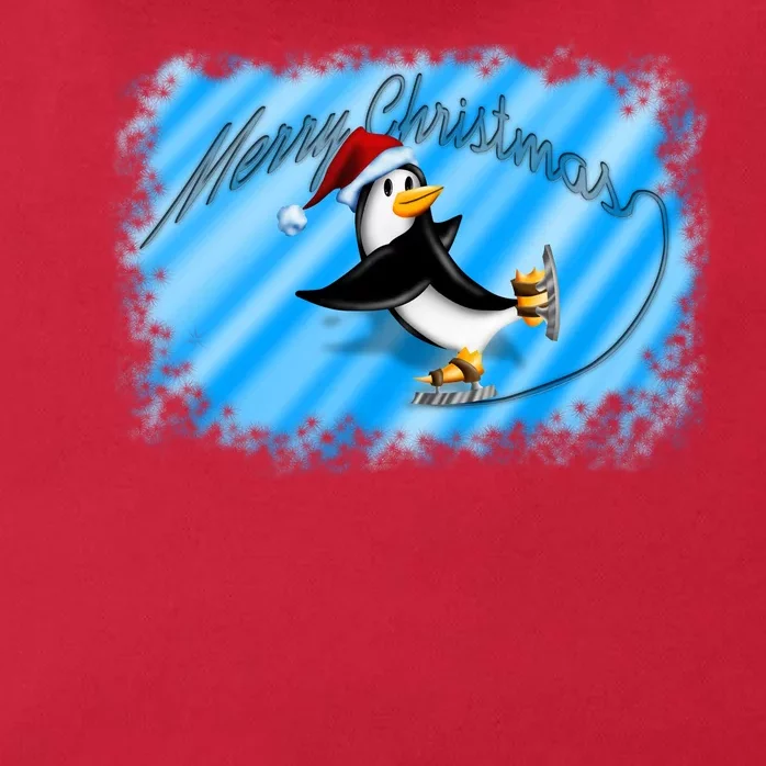 Penguin Skating Merry Christmas Zip Tote Bag