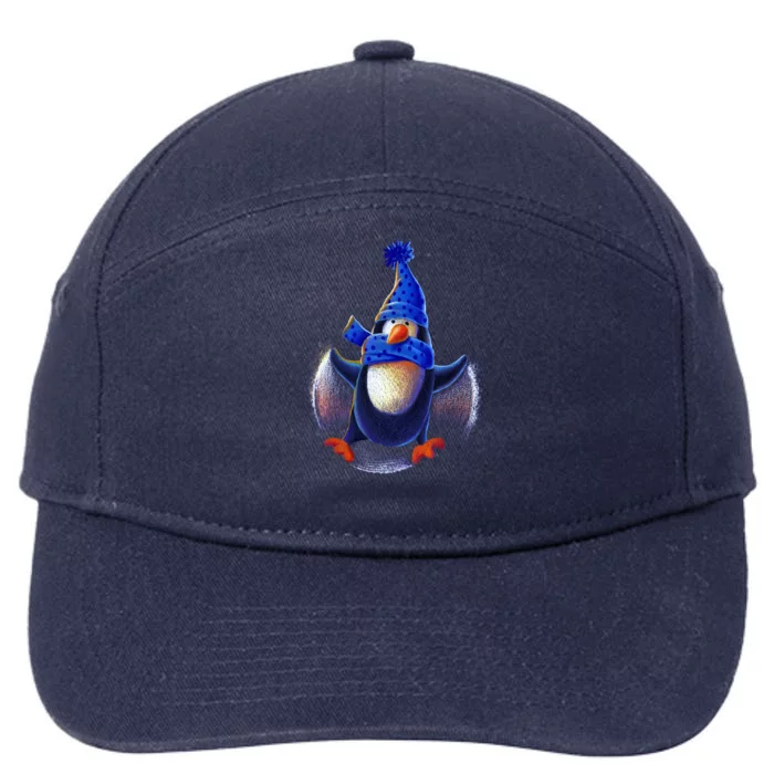 Penguin Snow Angel 7-Panel Snapback Hat