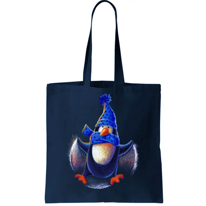 Penguin Snow Angel Tote Bag