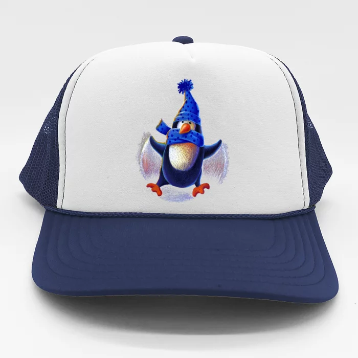 Penguin Snow Angel Trucker Hat