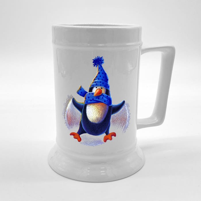 Penguin Snow Angel Front & Back Beer Stein