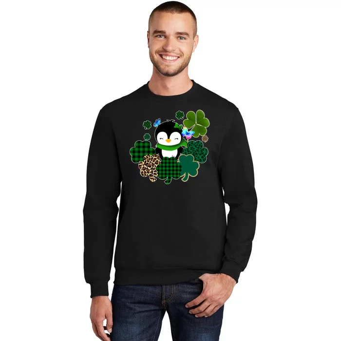 Penguin St Patty's Day Cute Shamrocks Sweatshirt