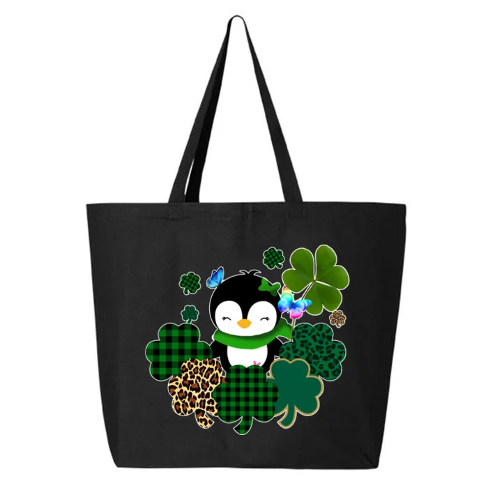 Penguin St Patty's Day Cute Shamrocks 25L Jumbo Tote