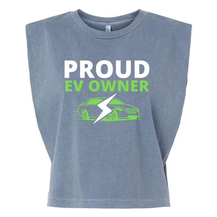 Proud EV Owner, I Love ECars, Drive EVs, Funny Electric Car Garment-Dyed Women's Muscle Tee