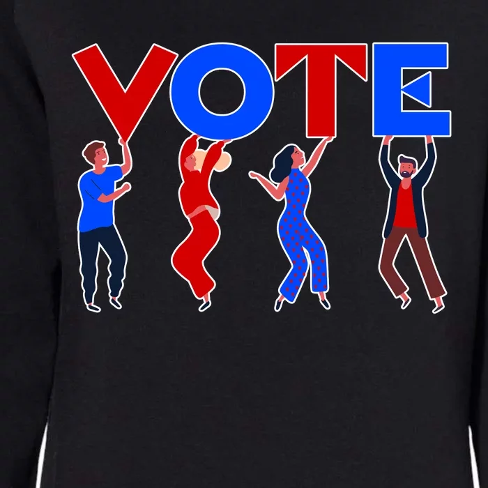 People Holding VOTE Letters  Red White Blue Version Womens California Wash Sweatshirt