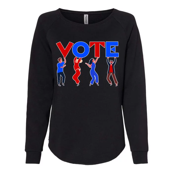 People Holding VOTE Letters  Red White Blue Version Womens California Wash Sweatshirt