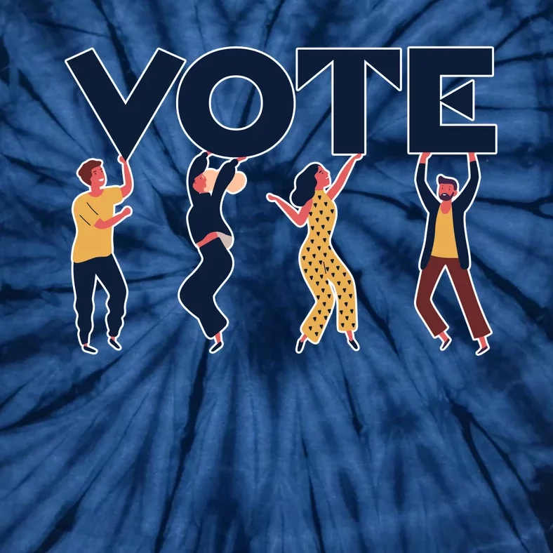 People Holding VOTE Letters Blue And Gold version Tie-Dye T-Shirt