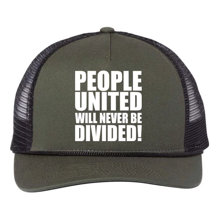 People United Will Never Be Divided! Anti Donald Trump Retro Rope Trucker Hat Cap