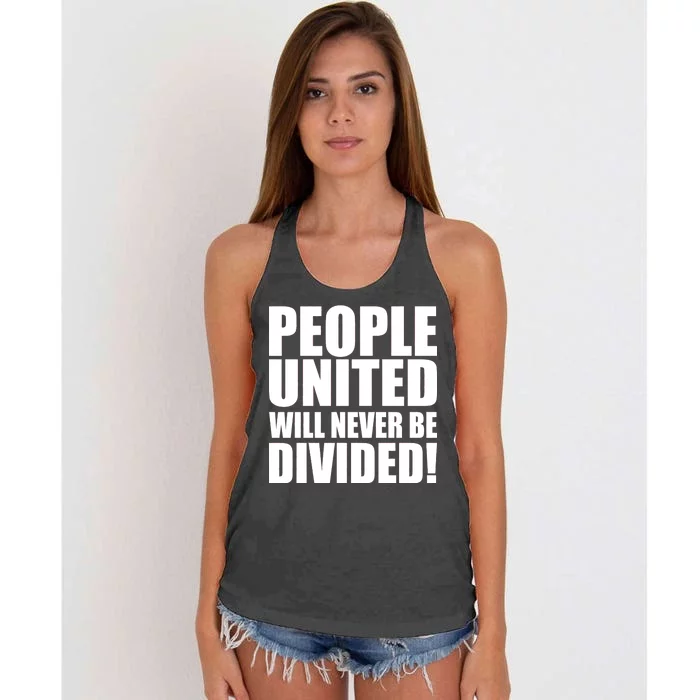 People United Will Never Be Divided! Anti Trump Women's Knotted Racerback Tank