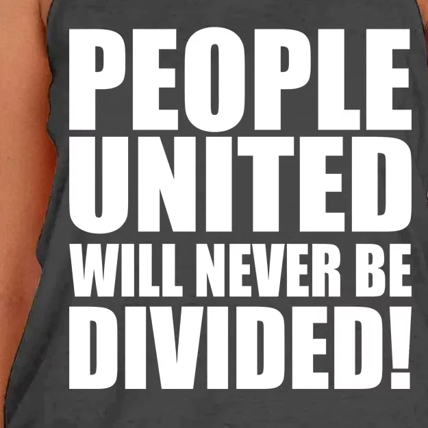 People United Will Never Be Divided! Anti Trump Women's Knotted Racerback Tank