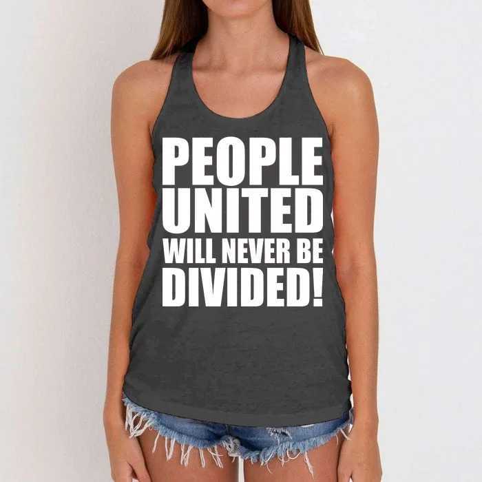 People United Will Never Be Divided! Anti Trump Women's Knotted Racerback Tank