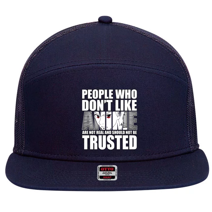 People Who Don't Like Anime 7 Panel Mesh Trucker Snapback Hat