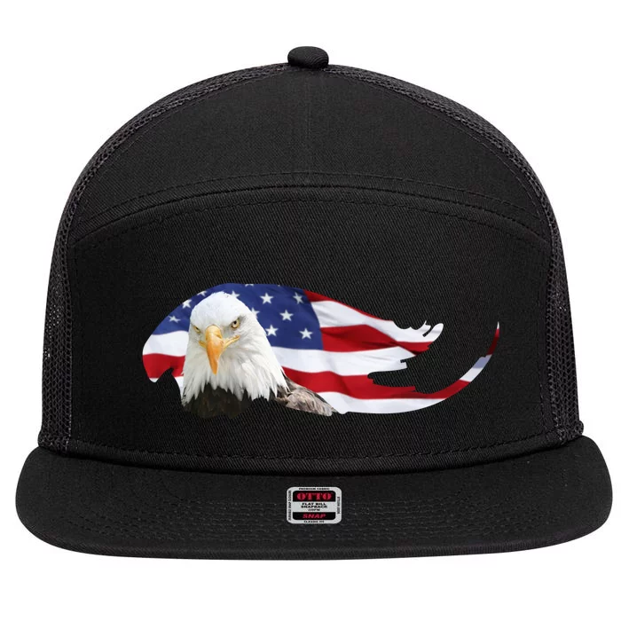 Patriotic Eagle 7 Panel Mesh Trucker Snapback Hat