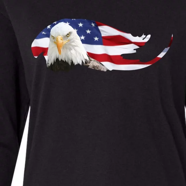 Patriotic Eagle Womens Cotton Relaxed Long Sleeve T-Shirt