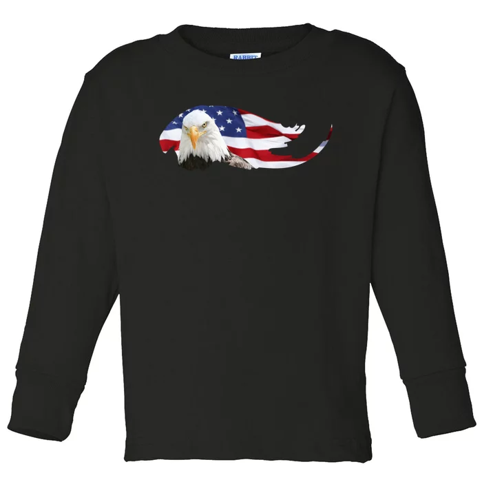 Patriotic Eagle Toddler Long Sleeve Shirt