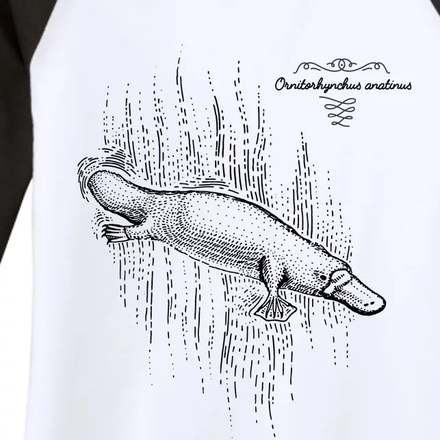 Platypus Engraved Women's Tri-Blend 3/4-Sleeve Raglan Shirt