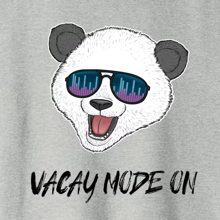 Panda Equalizer Party Rave Techno Vacation Vacay Mode On Gift Women's Crop Top Tee