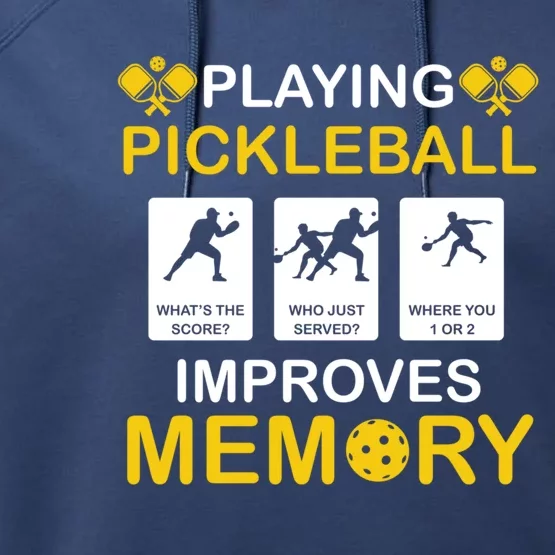 Pickleball Expert Playing Pickleball Improves Memory Gift Performance Fleece Hoodie