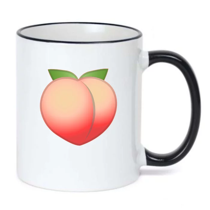 Peach Emoji Black Color Changing Mug