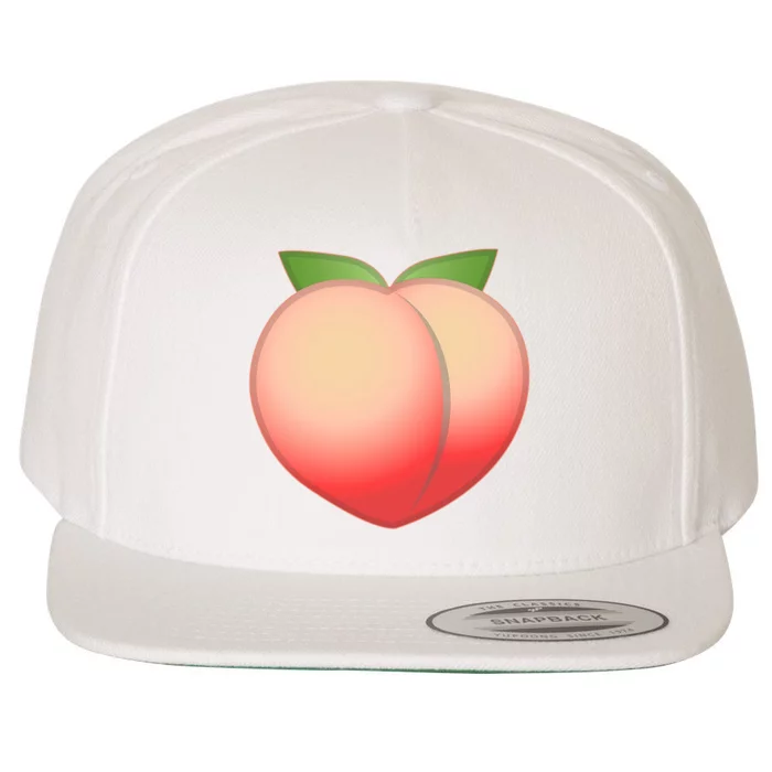 Peach Emoji Wool Snapback Cap