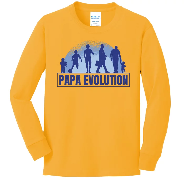 Papa Evolution Kids Long Sleeve Shirt