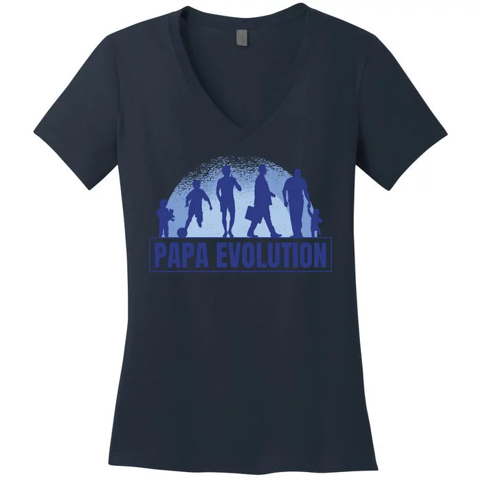 Papa Evolution Women's V-Neck T-Shirt