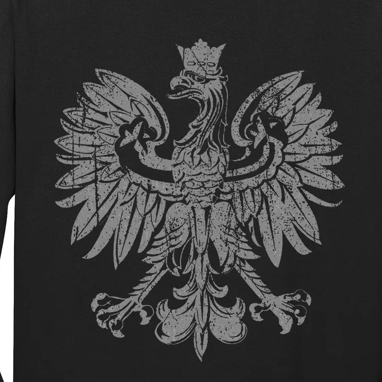 Polish Eagle Poland Coat Of Arms Polish Pride Retro Flag Long Sleeve Shirt