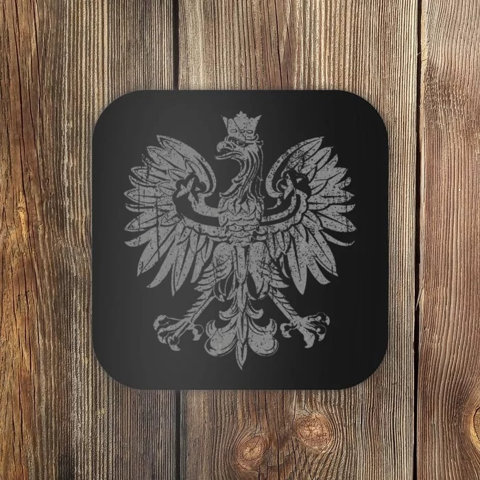 Polish Eagle Poland Coat Of Arms Polish Pride Retro Flag Coaster