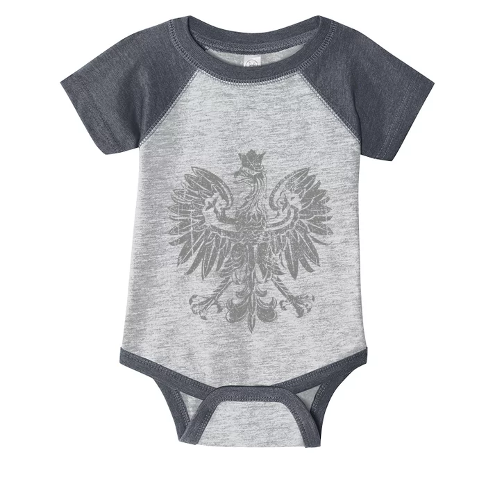 Polish Eagle Poland Coat Of Arms Polish Pride Retro Flag Infant Baby Jersey Bodysuit