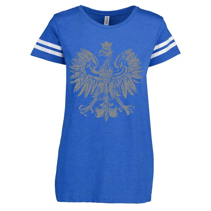 Polish Eagle Poland Coat Of Arms Polish Pride Retro Flag Enza Ladies Jersey Football T-Shirt