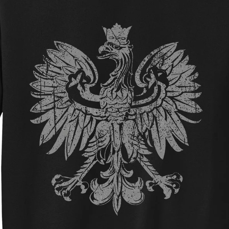 Polish Eagle Poland Coat Of Arms Polish Pride Retro Flag Tall Sweatshirt