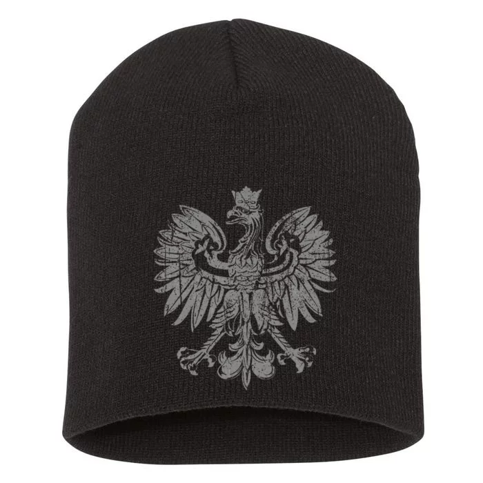 Polish Eagle Poland Coat Of Arms Polish Pride Retro Flag Short Acrylic Beanie