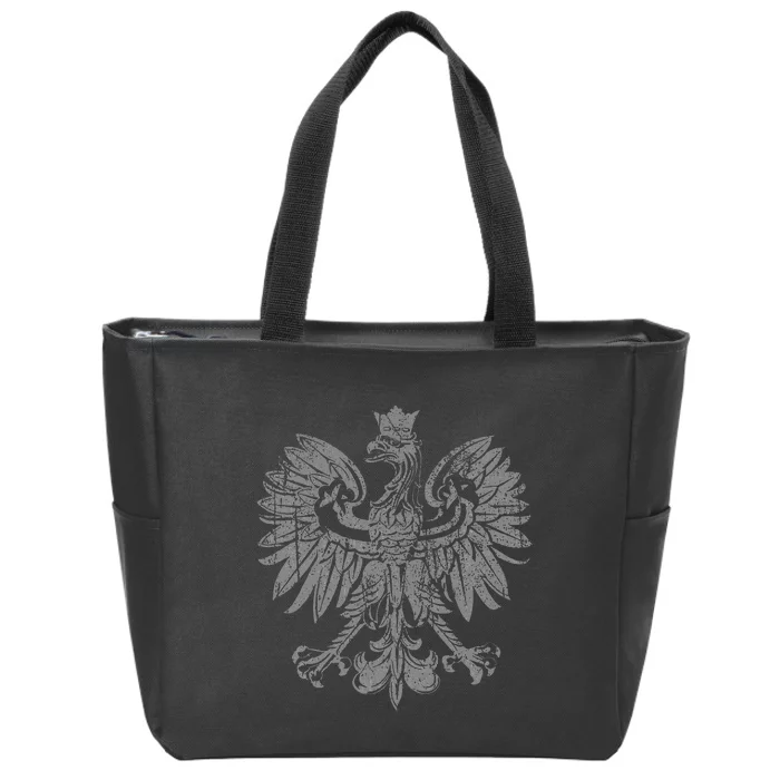 Polish Eagle Poland Coat Of Arms Polish Pride Retro Flag Zip Tote Bag