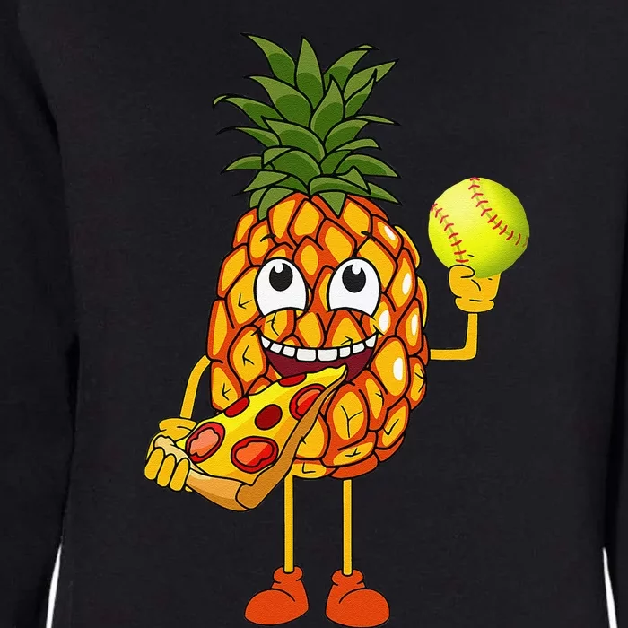 Pineapple Eating Pizza Softball FunnyFoodie Womens California Wash Sweatshirt