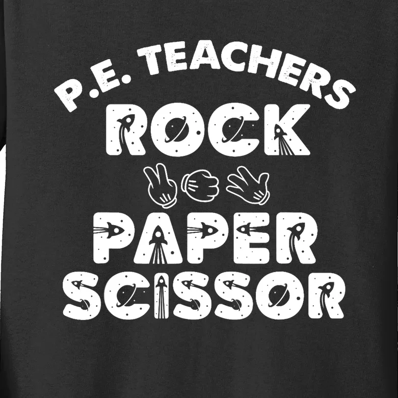 Physical Education PE Teacher - Rock paper scissor Kids Long Sleeve Shirt