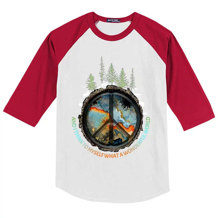 Planet Earth Peace Sign There Is No Planet B Kids Colorblock Raglan Jersey