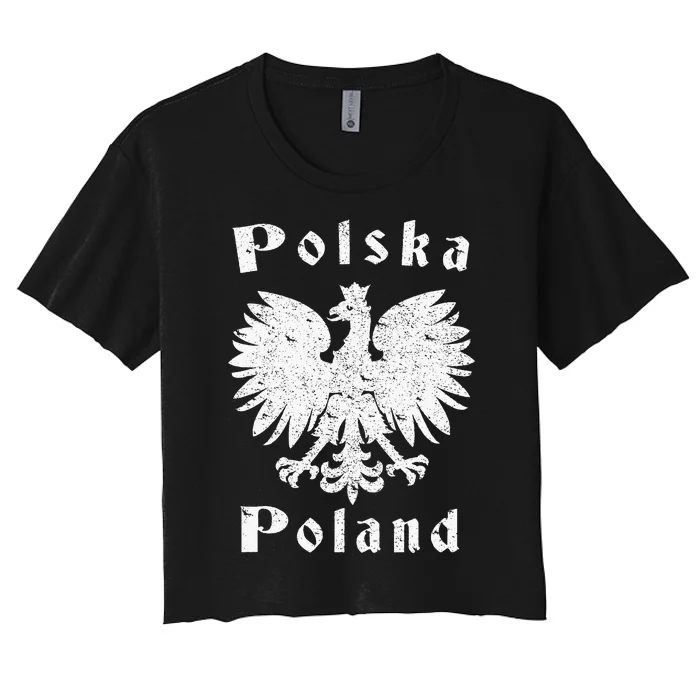 Polish Eagle Poland Coat Of Arms Polska Women's Crop Top Tee