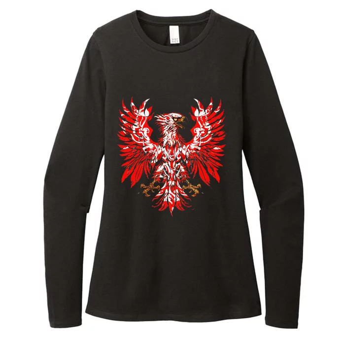 Polish Eagle Poland Polska Polish Eagle Polish Flag Womens CVC Long Sleeve Shirt