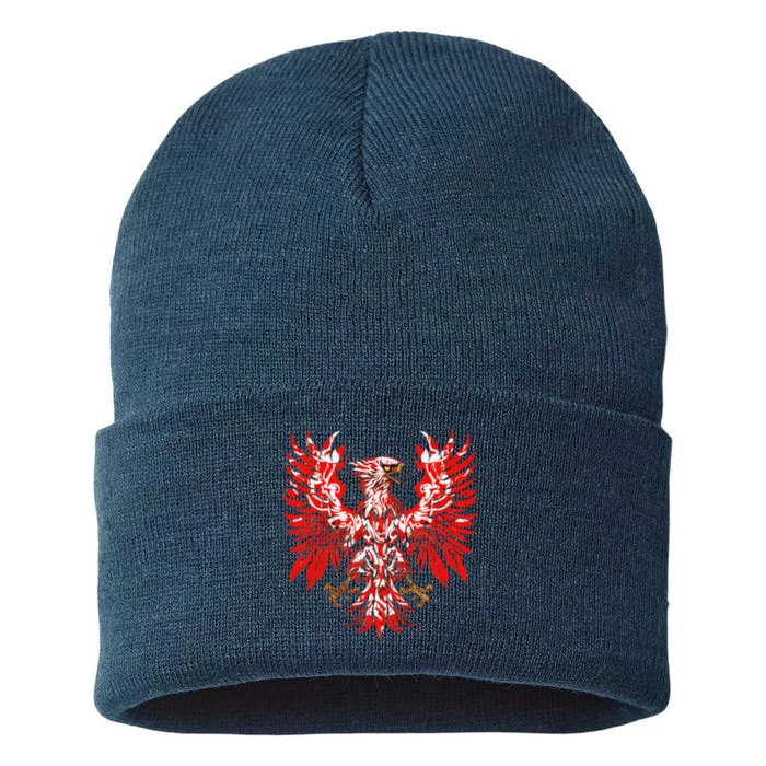 Polish Eagle Poland Polska Polish Eagle Polish Flag Sustainable Knit Beanie