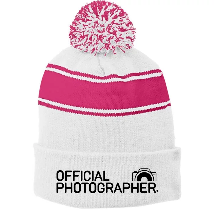 Photographer Event Photography Gift Stripe Pom Pom Beanie