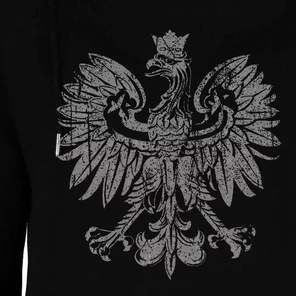 Polish Eagle Poland Coat Of Arms Polish Pride Retro Flag Womens Funnel Neck Pullover Hood