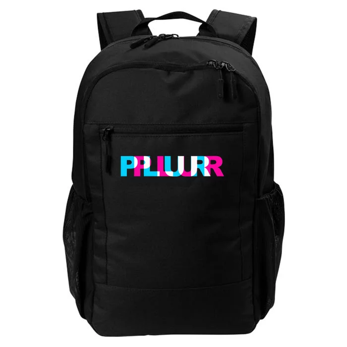 Plur Edm Rave Optical Illusion Glitch Dance Music Festival Daily Commute Backpack