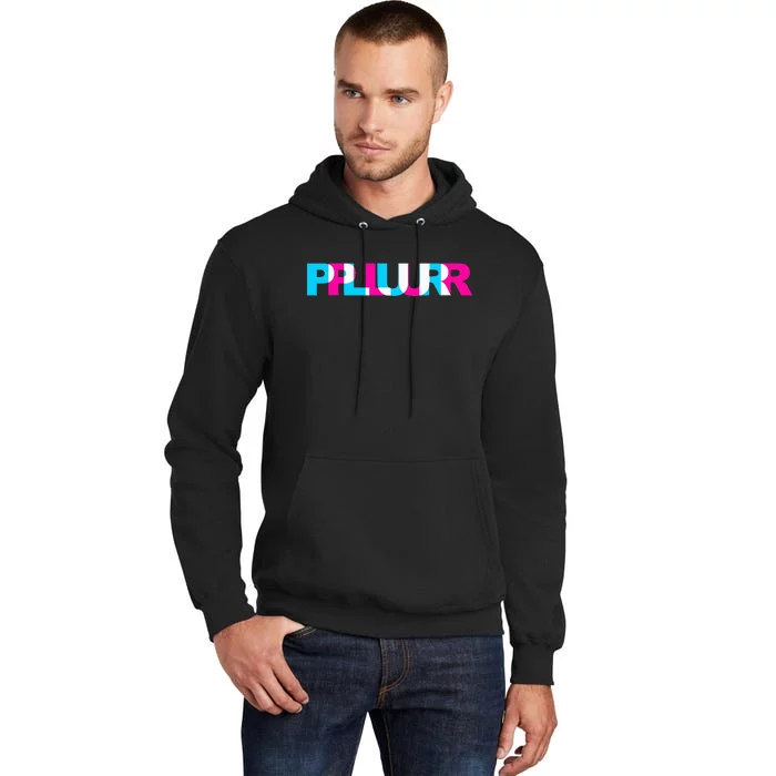 Plur Edm Rave Optical Illusion Glitch Dance Music Festival Tall Hoodie