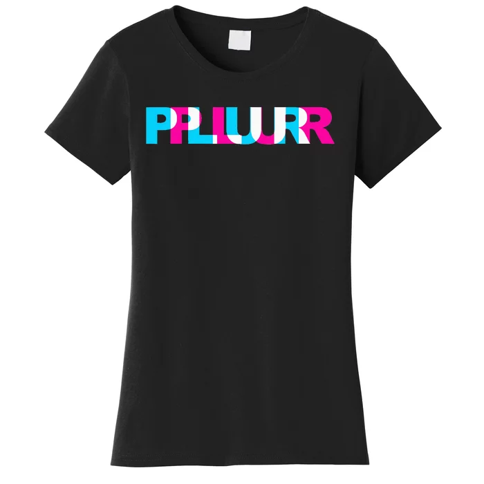 Plur Edm Rave Optical Illusion Glitch Dance Music Festival Women's T-Shirt