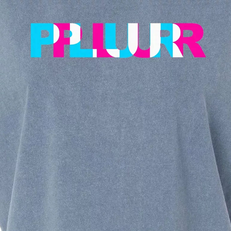 Plur Edm Rave Optical Illusion Glitch Dance Music Festival Garment-Dyed Women's Muscle Tee