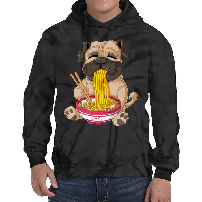 Pug Eating Ramen Tie Dye Hoodie