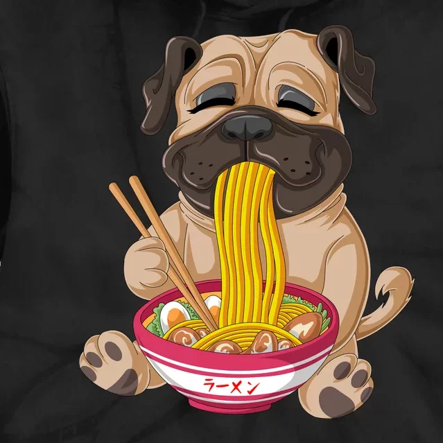 Pug Eating Ramen Tie Dye Hoodie